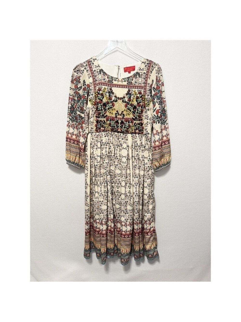 Bhanuni by Jyoti for Anthropologie Far Fields Embellished Midi Dress – Size 4 - Picture 4 of 10